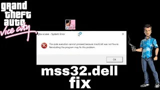 How to fix gta vice city error mss32.dll | mss32.dell | erroe fix | gta vc | M.R VK