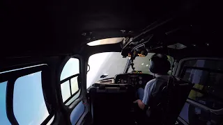 Low Flying Helicopter Over City (Cockpit View)