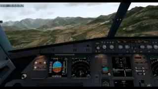 Airbus A320 visual approach runway 36 LFKC Corsica Xplane10 JARDesign a320neo