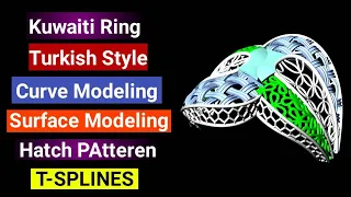 Turkish Ring 9 | Kawaiti Ring | Surface Modeling | Ladies Ring | Matrix 9 Tutorial | RHINO TUTORIAL