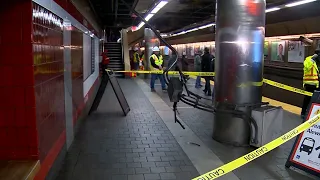 Woman hit by falling equipment on Red Line platform at MBTA station