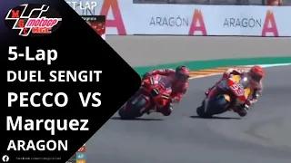 5-Lap Duel Sengit Marquez Vs Pecco Bagnaia #motogp2023 #aragon