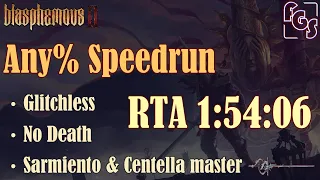 Blasphemous 2 - Glitchless Any% speedrun RTA 1:54:06 (Sarmiento & Centella master / No death)