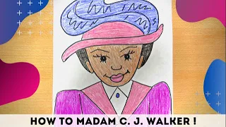How to draw Madam C. J. Walker - Women's History Month for kids