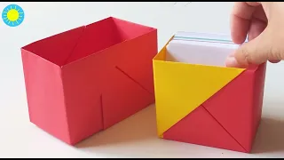 DIY a sticky Note Holder | Easy origami box for beginners | Cómo hacer un portanotas adhesivo fácil