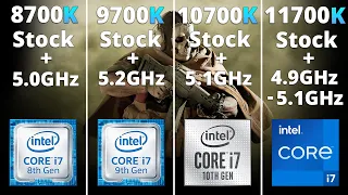 8700K vs 9700K vs 10700K vs 11700K - Performance Comparison 10 Games @Stock and Overclocked