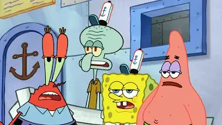 SpongeBob, Patrick, Squidward & Mr. Krabs - (Laughing, then walking away)