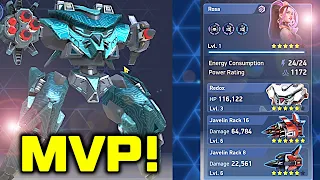 Deadly Rockets! MVP REDOX w/ Javelin Rack 16 8 Dominating The Map - Mech Arena