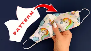 (New Idea)Very Easy Pattern Face Mask - Mask in 5 minutes Sewing Tutorial - Very fast and easy!