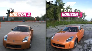 Forza Horizon 5 vs Forza Horizon 4 -  Nissan 350Z Direct Comparison! [4K 60 FPS]