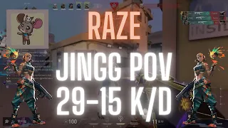 PRX Jingg POV Raze on Sunset 29-15 K/D (VALORANT Pro POV)