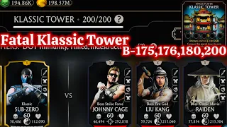 Fatal Klassic Tower Boss Battle 200 & 180 Fight + Reward MK Mobile