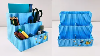 DIY Desk Organizer | How to Make Desk Organizer from Waste Paper