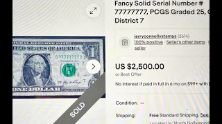 💵 Top Fancy Serial Number eBay Sales $1 One Dollar Bills - 90 Days! Duplicate Star Note Pair