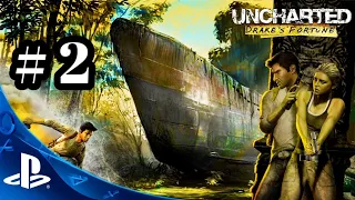 Uncharted Drake's Fortune Walkthrough Gameplay Part 2 - A Surprising Find (PS4)