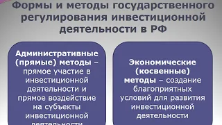 1.4 Формы и методы государственного регулирования инвестиционной деятельности