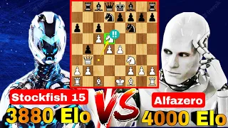 Stockfish 15 Sacrifices his Knight Against Alfazero 4000 Elo | Stockfish vs Alphazero | Chess video