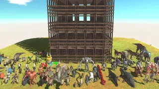 1 vs 1 Land Units Competition on Tilting Tower Animal Revolt Battle Simulator