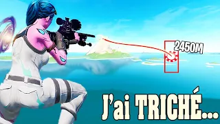 J'ai TRICHÉ dans un CHALLENGE TRICKSHOT à 10.000 VBUCKS sur Fortnite... (il pète un câble)