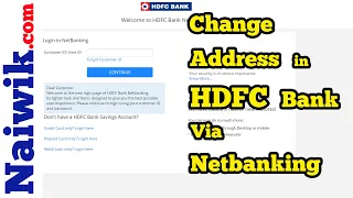 How to change address online in HDFC Bank  via Net Banking