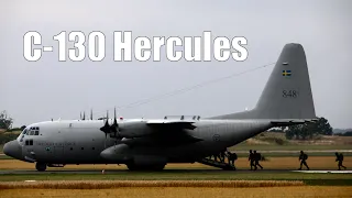 Paratroopers Quick Load Into TP 84 / C-130 Hercules For Drop Mission - SweAF 2022