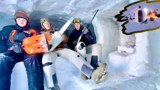 48 Hrs in Alaska’s Dugout Snow Cave Survival Shelter // -20° F