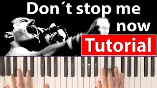 Como tocar "Don´t stop me now"(Queen) - Piano, tutorial, partitura y Mp3