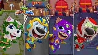 Talking Tom Hero Dash Emerald Angela Vs Sunbeam Hank Vs Mighty Ginger Vs Red Flame Ben Gameplay