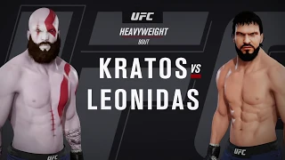 Lord Kratos vs. King Leonidas (EA Sports UFC 3) - CPU vs. CPU - Crazy UFC 👊🤪