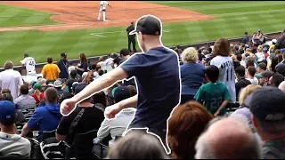 How NOT to floss -- awful dancing at T-Mobile Park