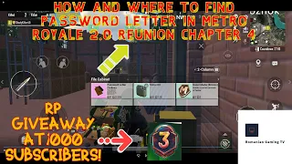 HOW AND WHERE TO FIND PASSWORD LETTER IN METRO ROYALE 2.0 REUNION CHAPTER 4