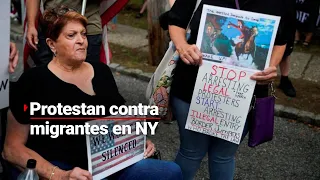Manifestantes intentaron bloquear un autobús con migrantes en Nueva York: hubo 10 arrestados