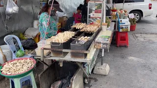 Special Grilled Bananas and More Delicious Street Food in Phnom Penh City, Cambodia