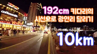 192cm 키다리의 시선으로 광안리 달리기 10km 러닝