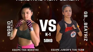 Duelo de K1 entre GB BEATRIZ (Equipe Junior's Thai Team) X INGRID "FLOR" (Equipe THAI MONSTRO)