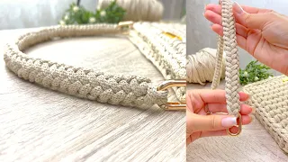 Alça de crochê para bolsas/ Facil e linda com mosquetão/ Tutorial passo a passo / Crochet bag strap