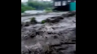 Наводнение на улице Ключевая в Балее