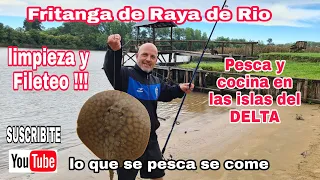 Raya de río Frita / como limpiar y filetear una raya de río / receta de raya / Pesca y cocina