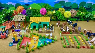 DIY Mini Tractor Farm Diorama with House for Cow, Fish Pond, Supply Water Pump for Agriculture #47