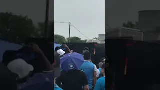 Charlotte FC fans getting ready for the game in the rain