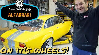 The Alfarrari is on it's wheels! - Ferrari engined Alfa 105 Alfarrari build part 190