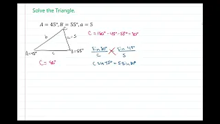 Solving Oblique Triangles: ASA or SAA