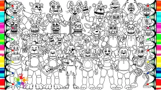 Five Nights at Freddy's Coloring Pages Mix / How To Color All Main Characters from FNAF / NCS Music