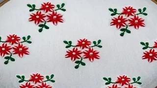 hand embroidery all over design for dress-27# double lazy daisy stitch