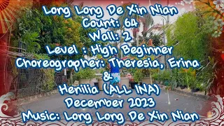 CHINESE NEW YEAR 2024|LONG LONG DE XIN NIAN LINE DANCE|CHOREO BY THERESIA, ERINA, HENILIA (ALL INA)