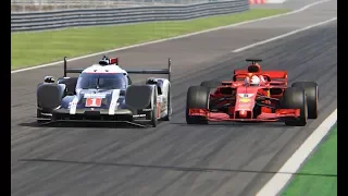 Ferrari F1 2018 vs Porsche 919 EVO - Monza