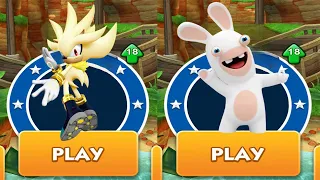 Sonic Dash vs Rabbids Crazy Rush - Super Silver vs All Bosses Zazz Eggman Android Gameplay