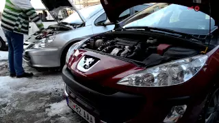 Jump Strarting a car using a booster battery from another car Peugeot 307, 308 Citroen C4