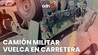 🚨¡Última Hora! Camión militar vuelca en la México-Pachuca, un elemento sin vida y varios lesionados