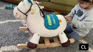 My Toddlers Love B. Toys Wooden Plush Ride On Rocking Horse